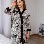 Халат жіночий і нічна сорочка жіноча з віскози — комплект «Luna»