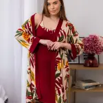 Халат жіночий і нічна сорочка жіноча з віскози — комплект «Elsa»