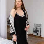 Халат жіночий і нічна сорочка жіноча з віскози — комплект «Luna»