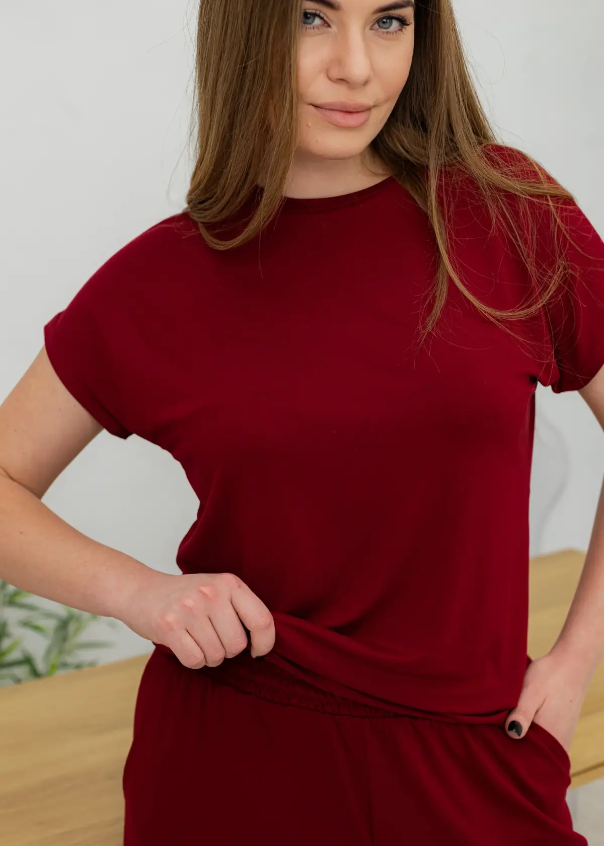 Домашній костюм жіночий з віскози «Lady in Red»
