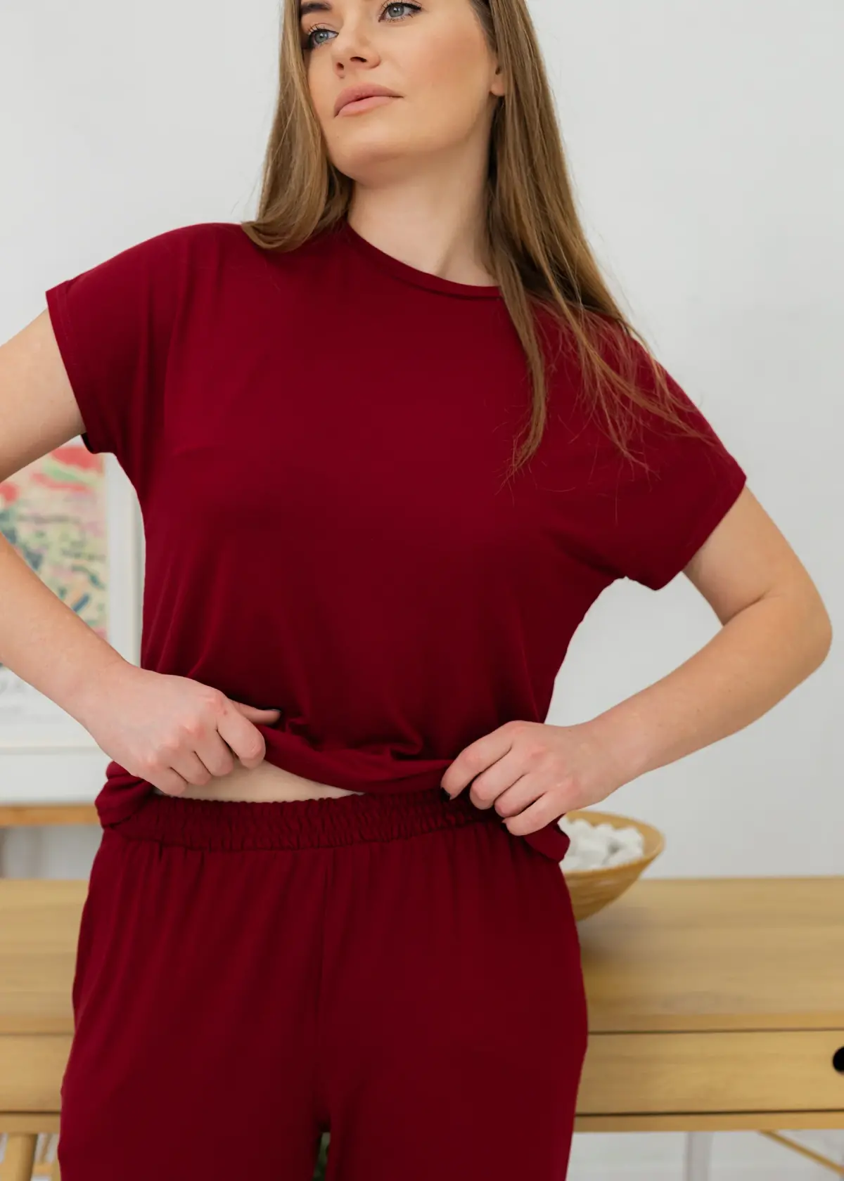 Домашній костюм жіночий з віскози «Lady in Red»