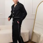 Піжама чоловіча з сатину, чорна