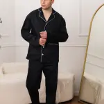 Піжама чоловіча з сатину, чорна