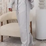 Піжама чоловіча з сатину, срібляста