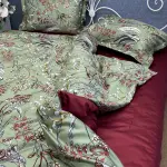 Сатинова постільна білизна з принтом «Садова мелодія»