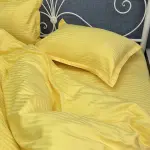Постільна білизна зі страйп сатину, жовта