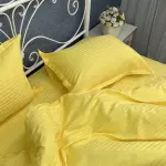 Постільна білизна зі страйп сатину, жовта