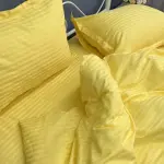 Постільна білизна зі страйп сатину, жовта