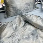 Жаккардова постільна білизна “Дика троянда”, сіро-блакитна