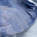 Жаккардова постільна білизна "Ранковий релакс", сріблясто-синя