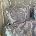 Жаккардова постільна білизна “Вишуканий ранок”, перламутрово-блакитна